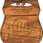 DOJ Inspector General Badge in all three styles. Style a is the plain 3d emblem, style b is the emblem in a standard dish, and style c is the emblem in a sculpted dish. $50.00 Click here to purchase